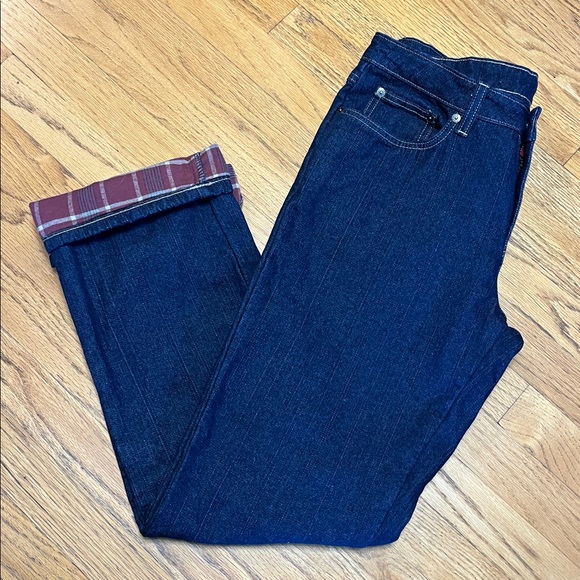 Dickie's Women's Lined Blue Jeans Regular Straight Cut Dark Wash Sz 8R W/31 L/32 - Picture 11 of 15